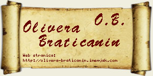 Olivera Bratičanin vizit kartica